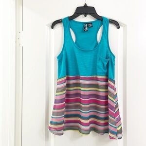 Weavers striped racer back tank top
